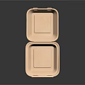 Two Light Pink Square Plastic Food Containers For Practical Household Use